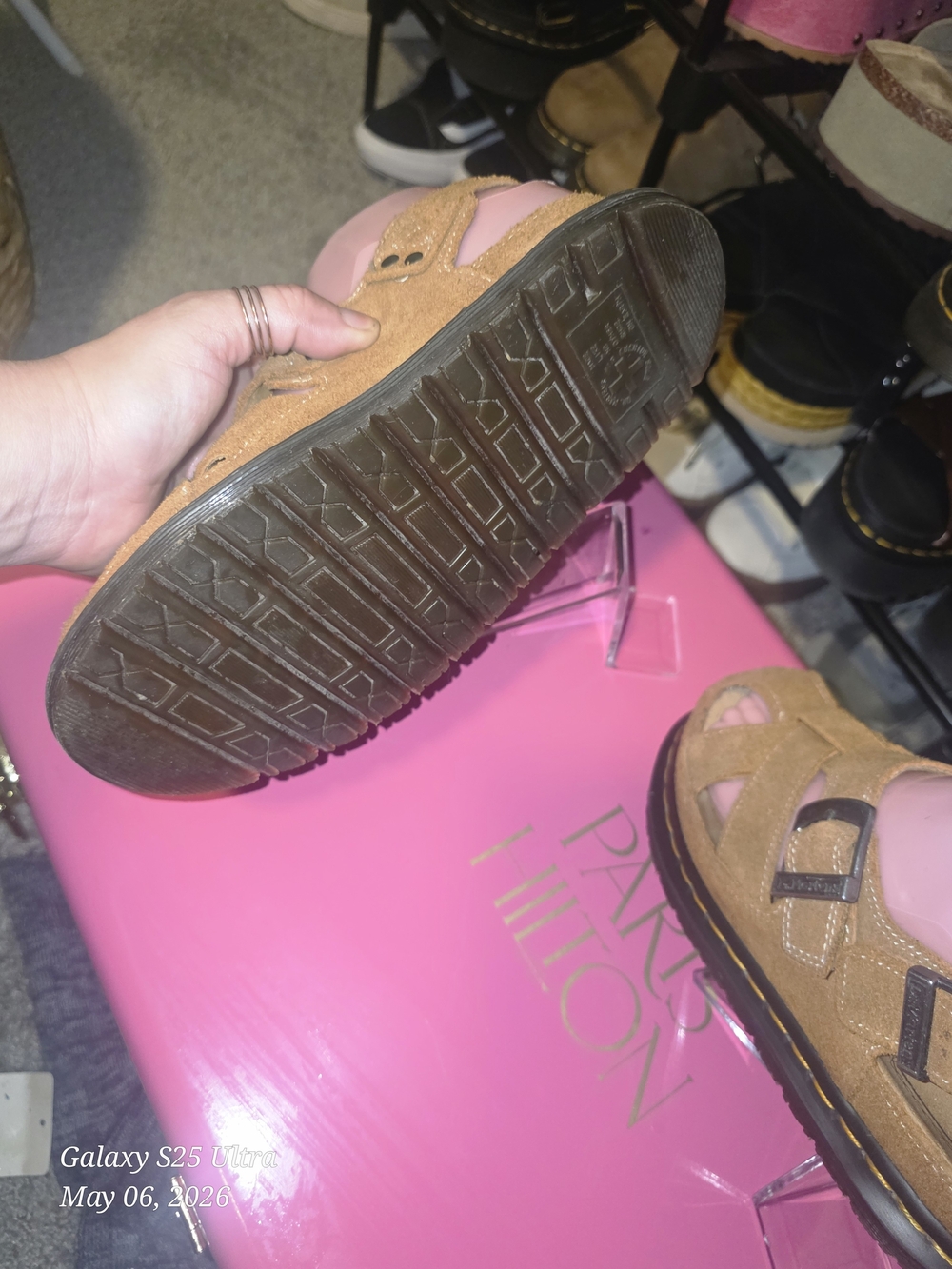 Vintage Dr. Martens Tan Suede Buckle Clog Sandals - Picture 6 of 10
